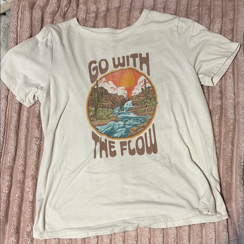 Old Navy Cream Tee with Retro Graphic